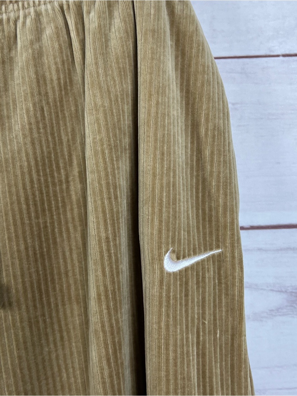 Nike Sweatshirt Womens Beige Corduroy 1/4 Zip XL Pullover and 1X Sweatpants Set - Picture 4 of 12